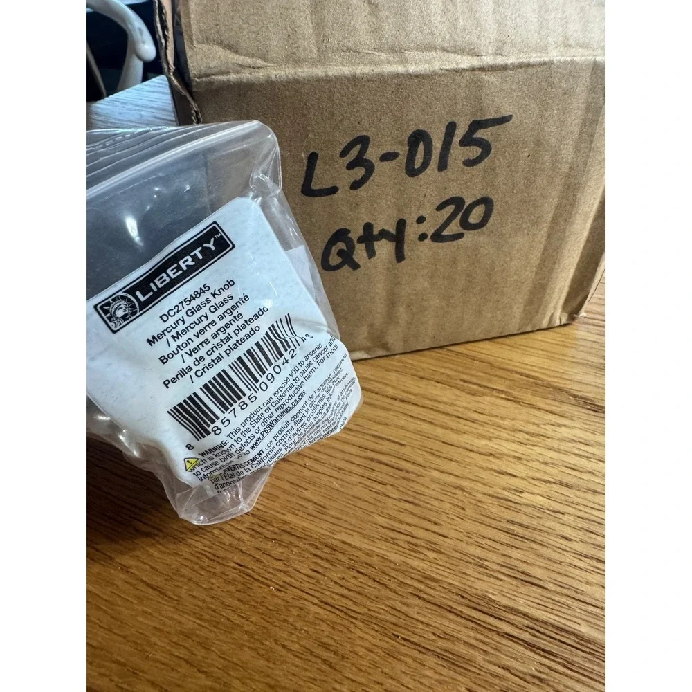 Liberty 1-13/16 in Mercury Glass Scalloped Cabinet Drawer Knob Silver Four Pack